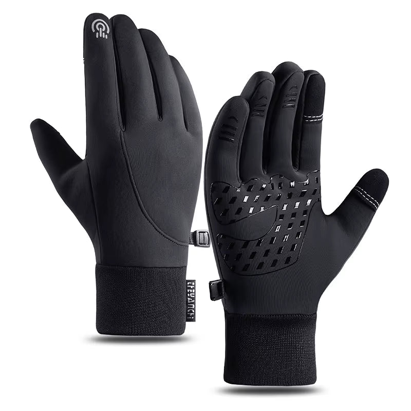 YANBIGUO Winter Men'S Cycling Gloves with Warm Fleece,Touchscreen Outdoor Gloves,Waterproof/Windproof/Anti Slip for Fishing